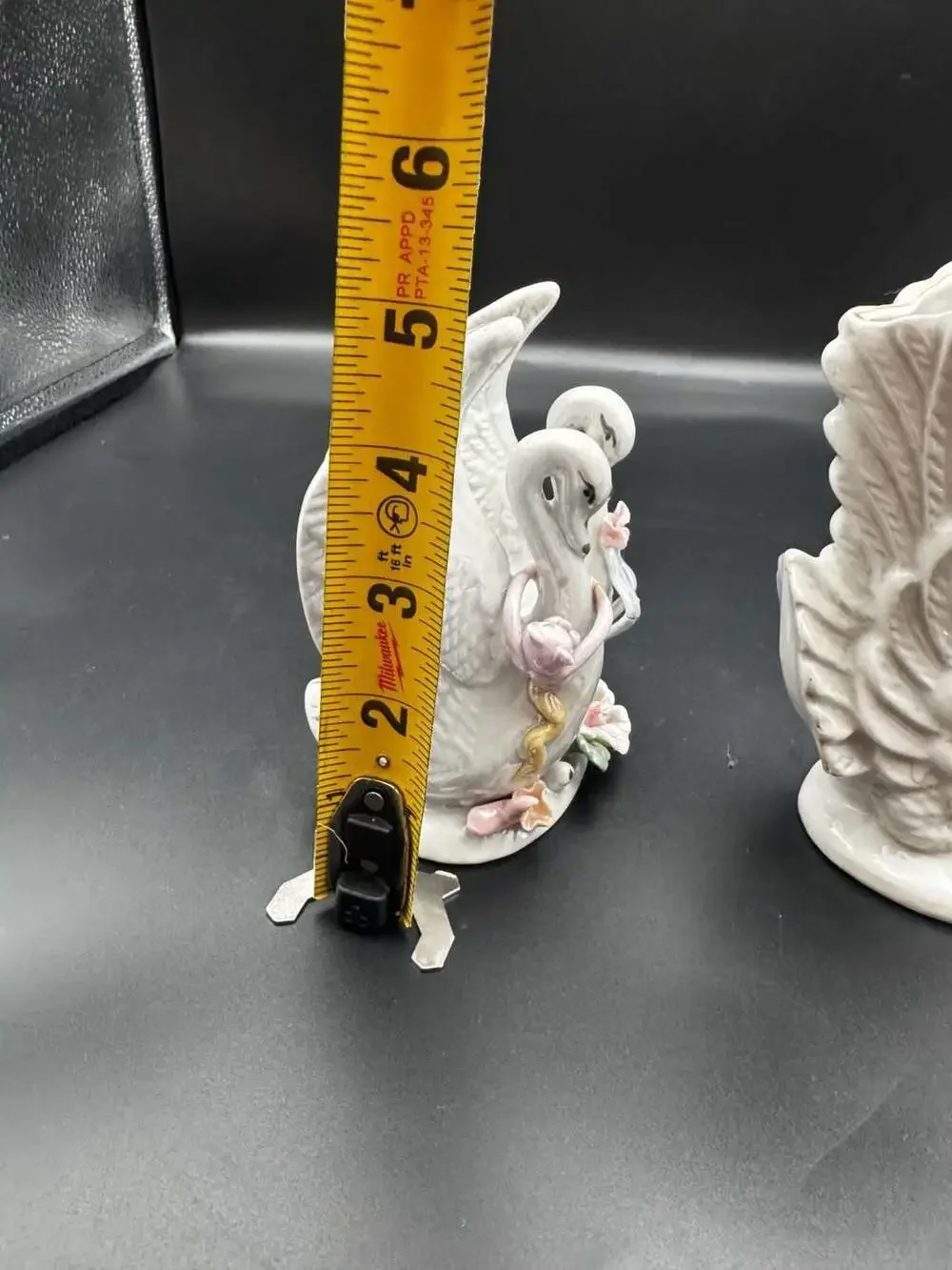 Vintage Porcelain Swan Bud Vases Set of 2 - 6